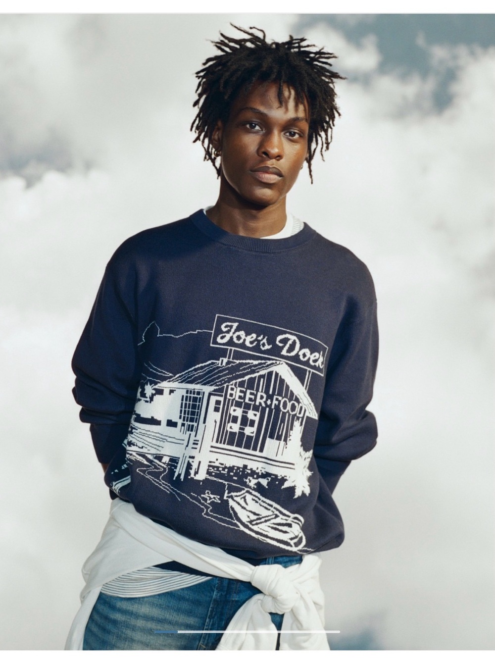 American eagle graphic Navy Crewneck Sweater -
